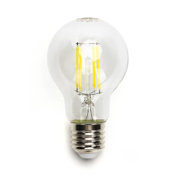 E27 6W LED filament körte égő hideg fehér 6500K átlátszó 60 mm A60
