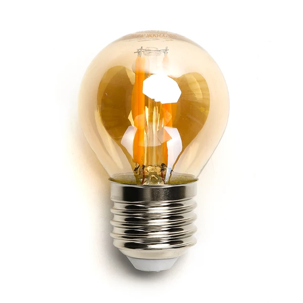 4W E27 LED filament kisgömb égő 2200K borostyán 45mm G45