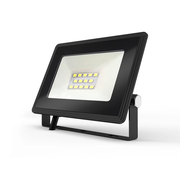 10W Fekete Házas Slim LED Reflektor Hideg Fehér 900lm