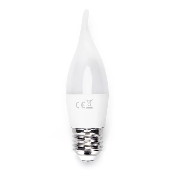 E27 4W LED gyertya égő természetes fehér 4000K CL37 szélfújta tejüveg opál
