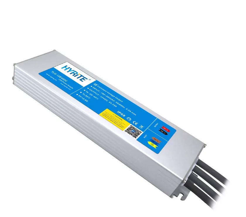 HYRITE TLG-12E400C, LED tápegység, 400W / 12V, IP68, paralel funkció 